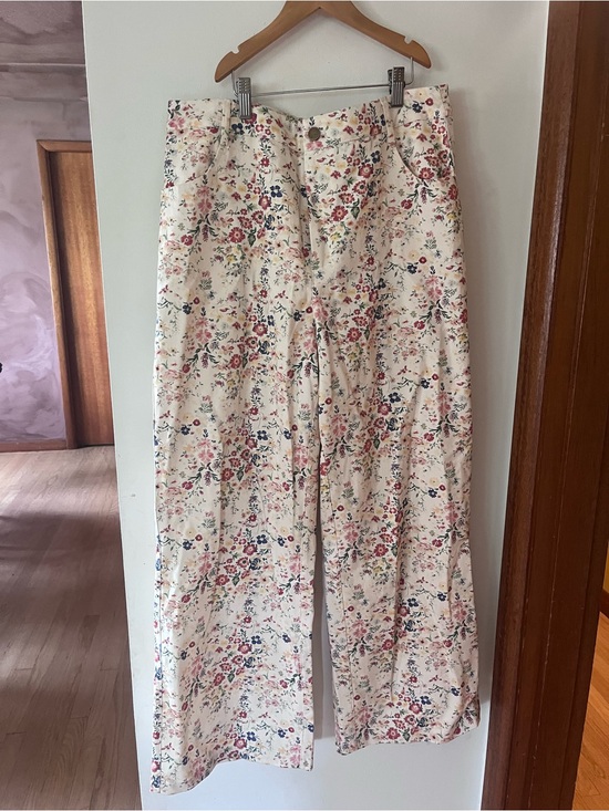 Cider Pants - Cider Cream Floral Wide-Leg Pants